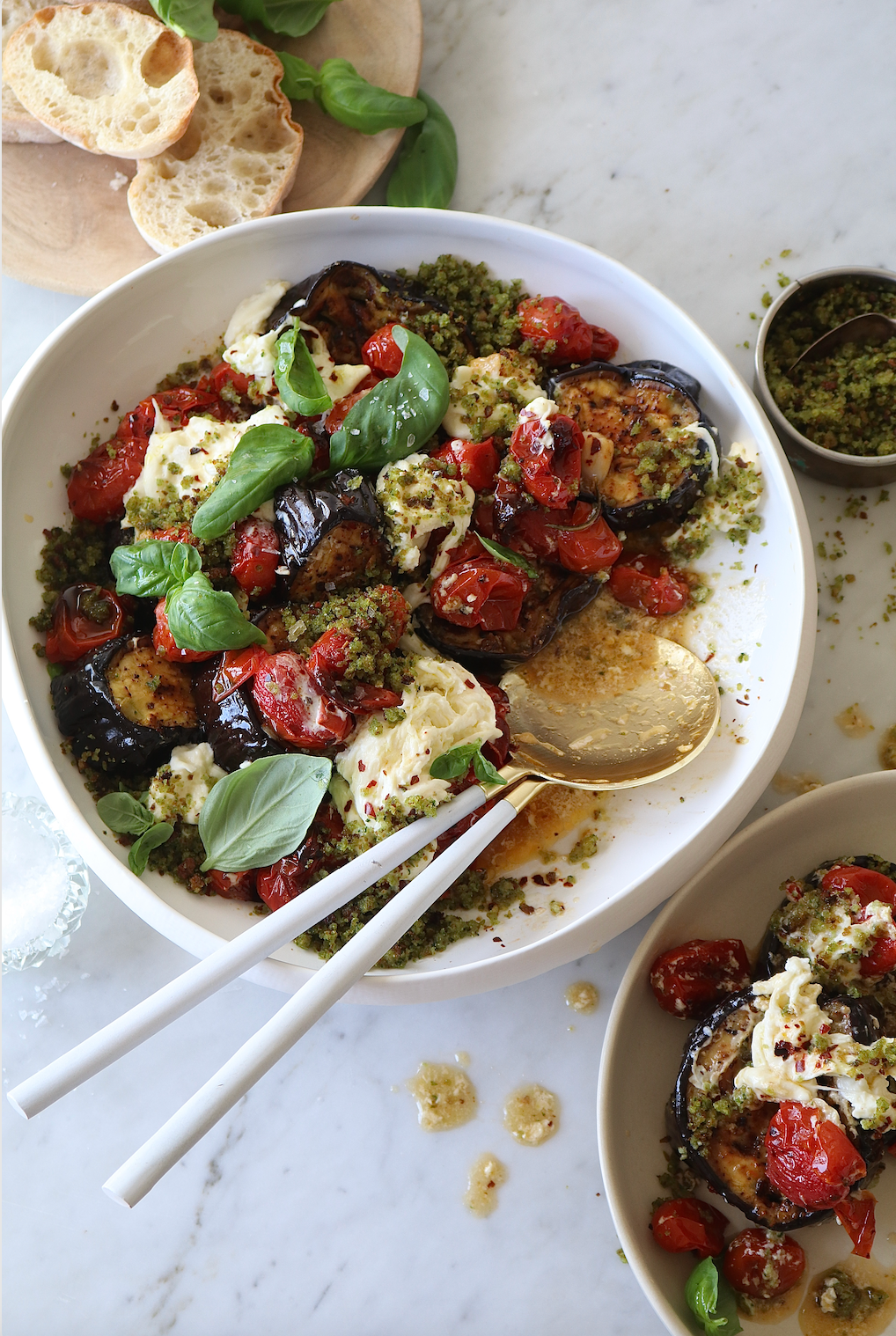 Wine Roasted Tomato & Eggplant Salad by Amelia Ferrier