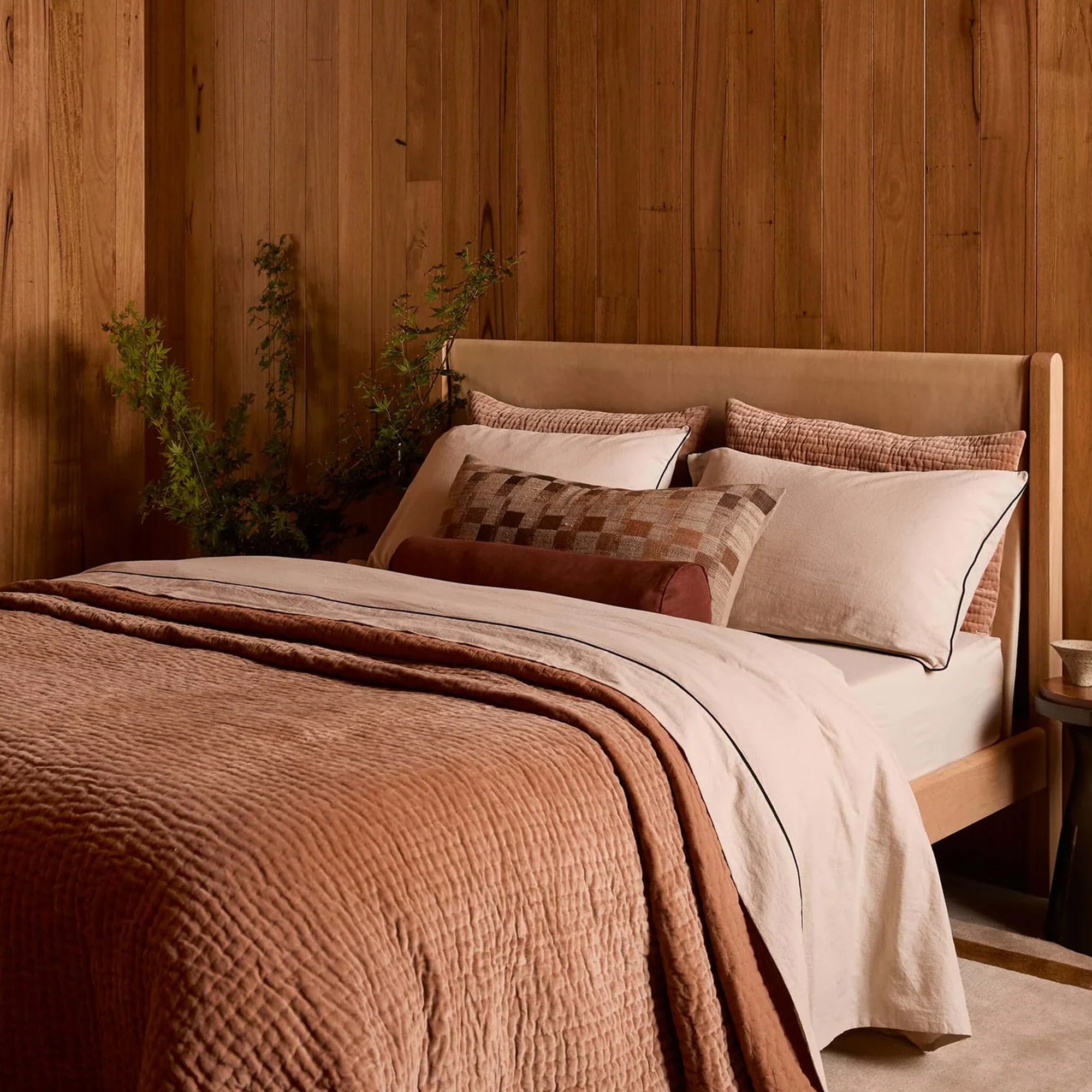 Mae Linen Bolster - Maple