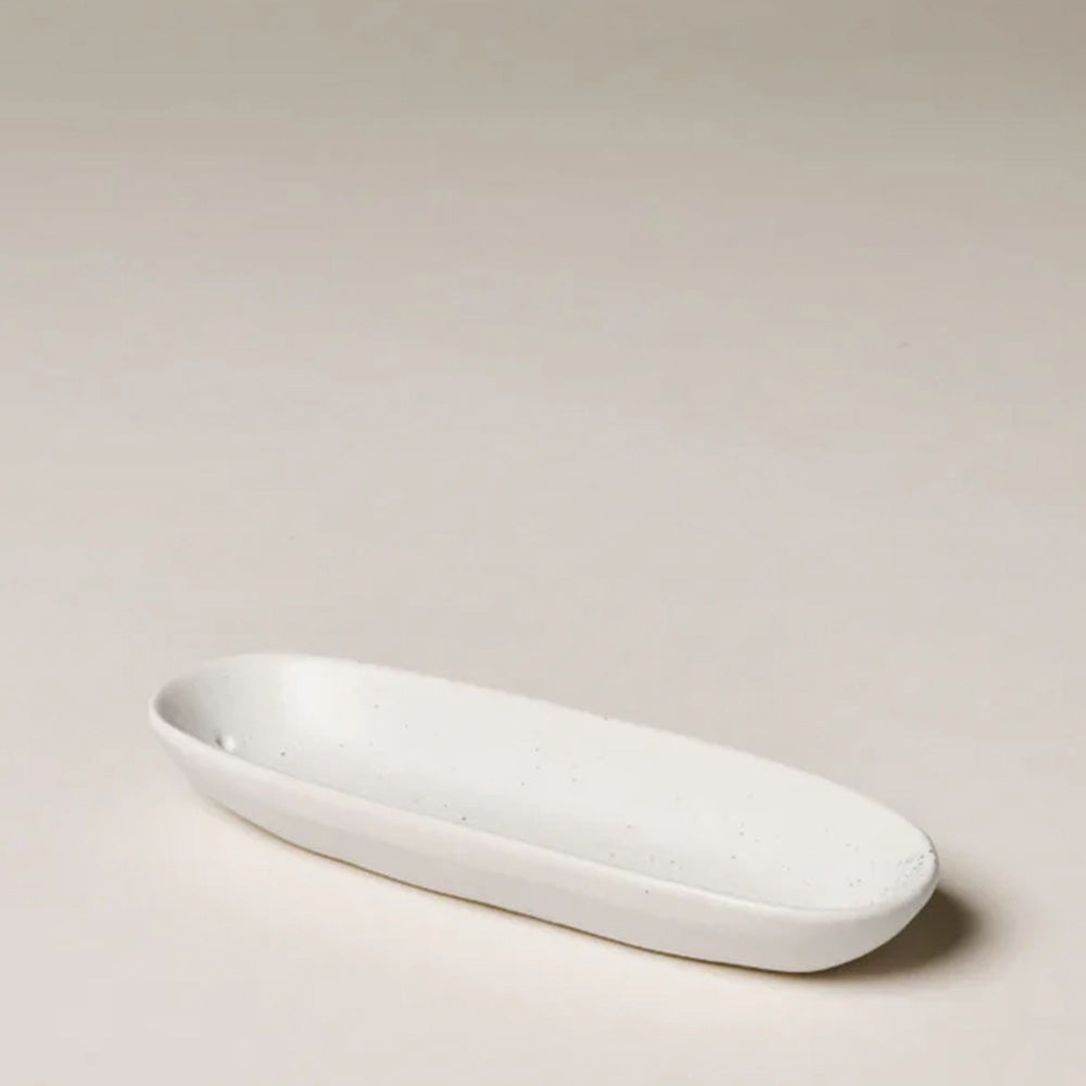 Ceramic Incense Holder - White Speckle