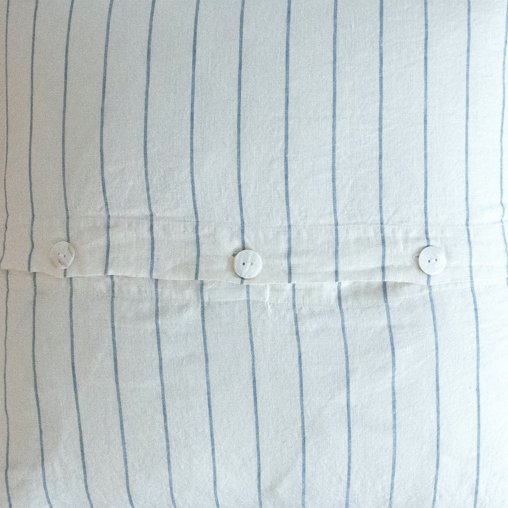 Linen Euro Pillowcase - Lake Stripe