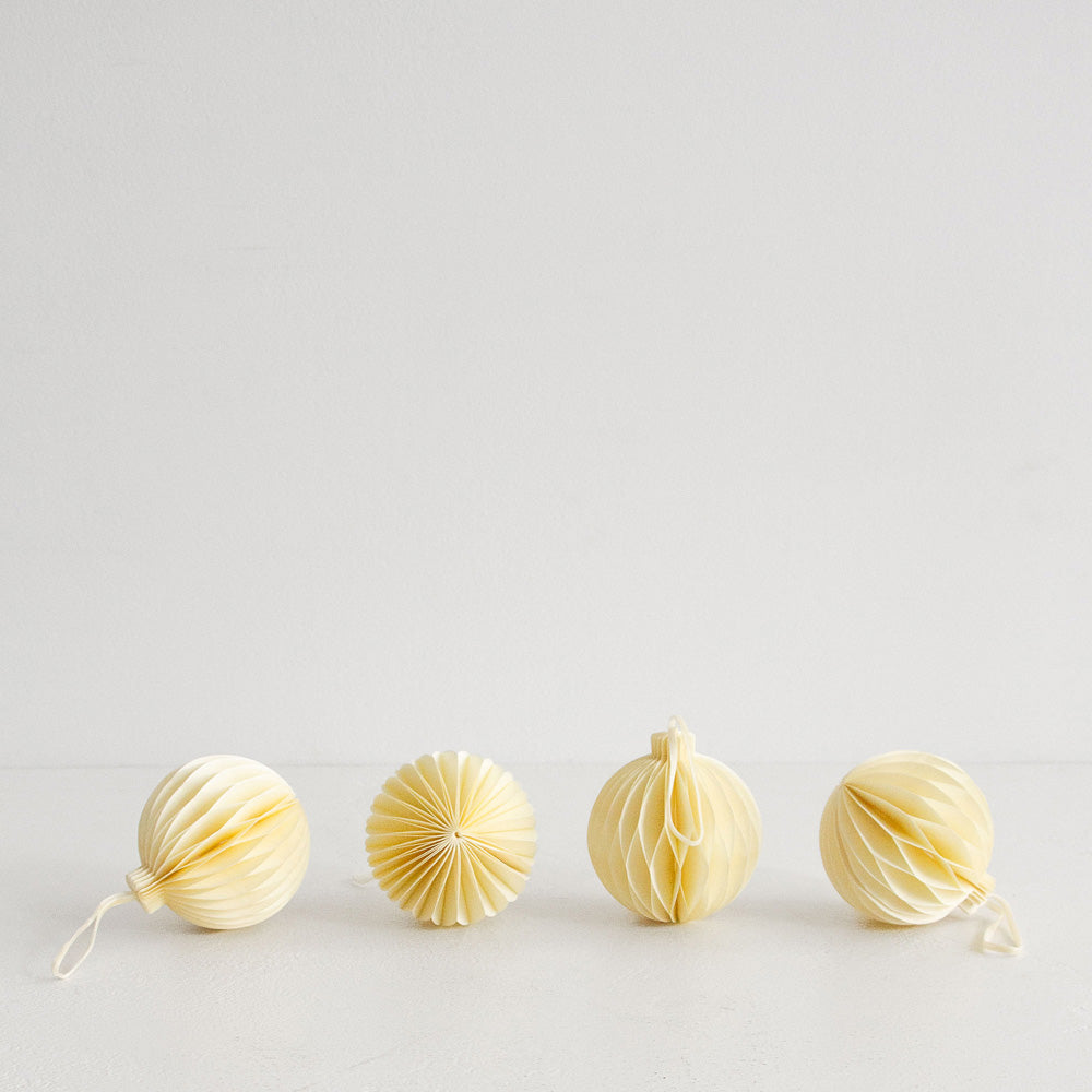 Christmas Decorations Bauble Set of 4 - Cream