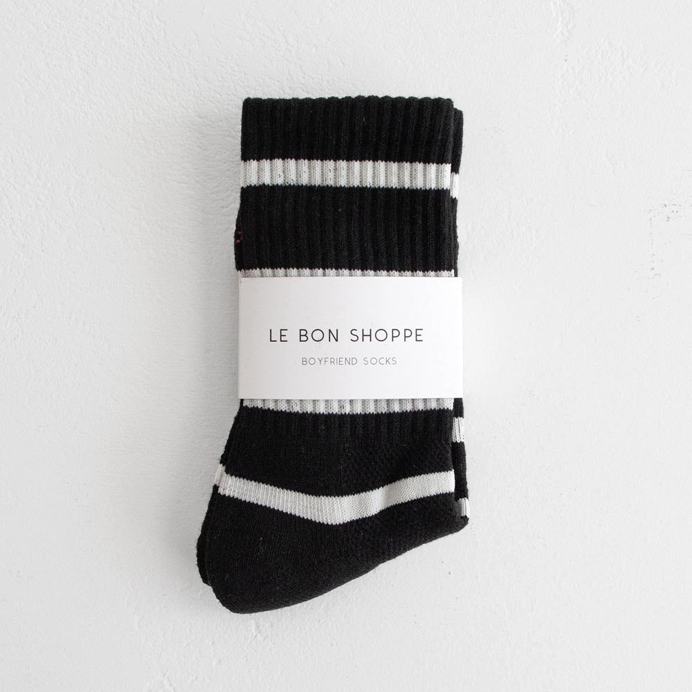 Stripe Boyfriend Socks - Black Stripe