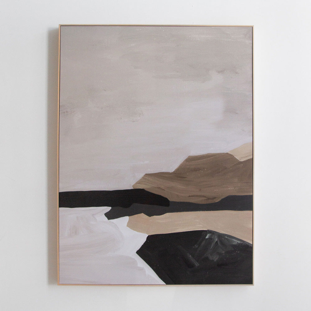 Tranquil Coastline Framed Canvas - Night