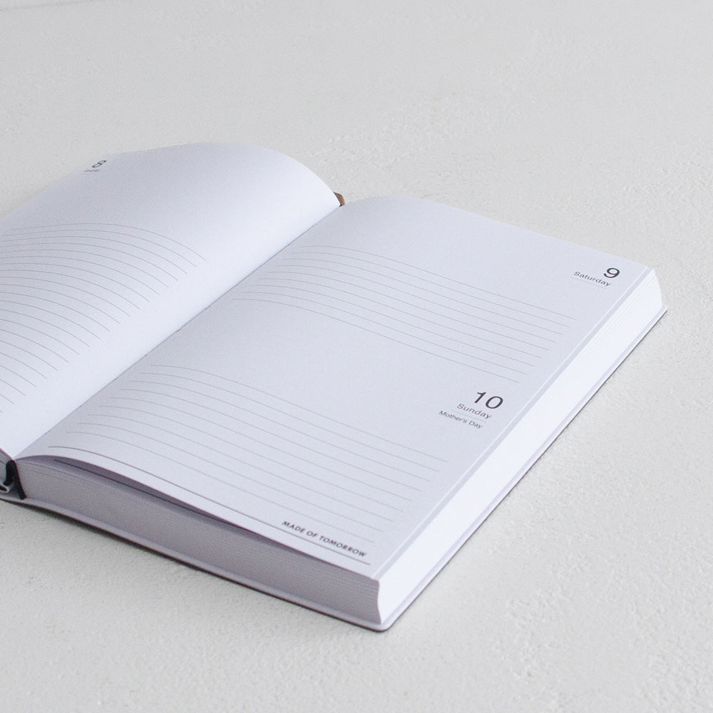 2026 A5 Daily Suede Diary - Onyx