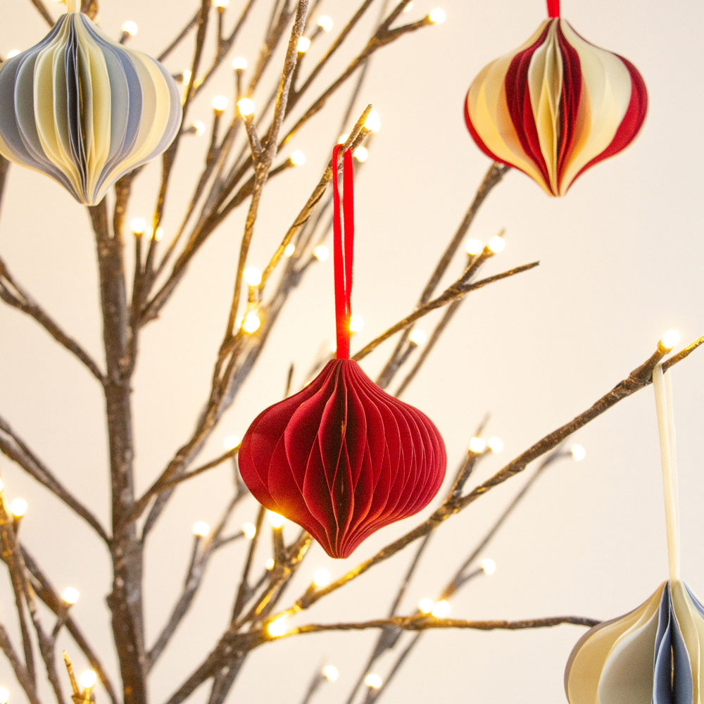 Christmas Decorations Drop Set of 4 - Cherry Red