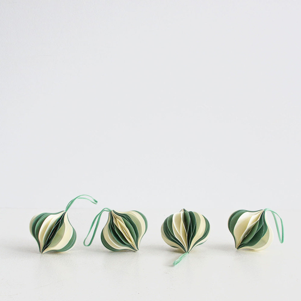 Christmas Decorations Drop Set of 4 - Meadow/Cream