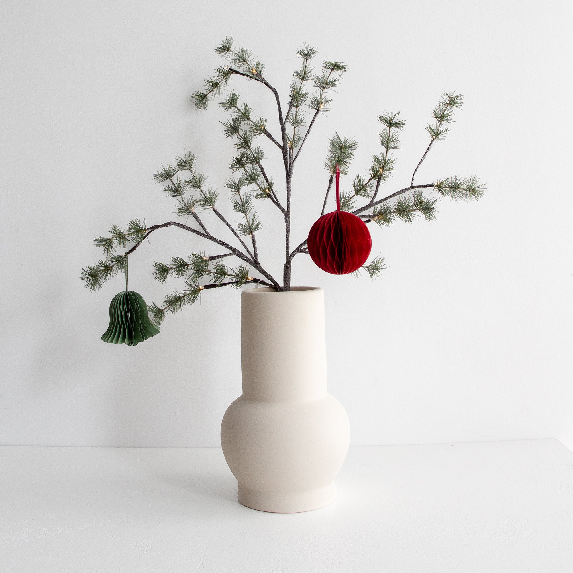 Frosted Pine Branch with LEDs