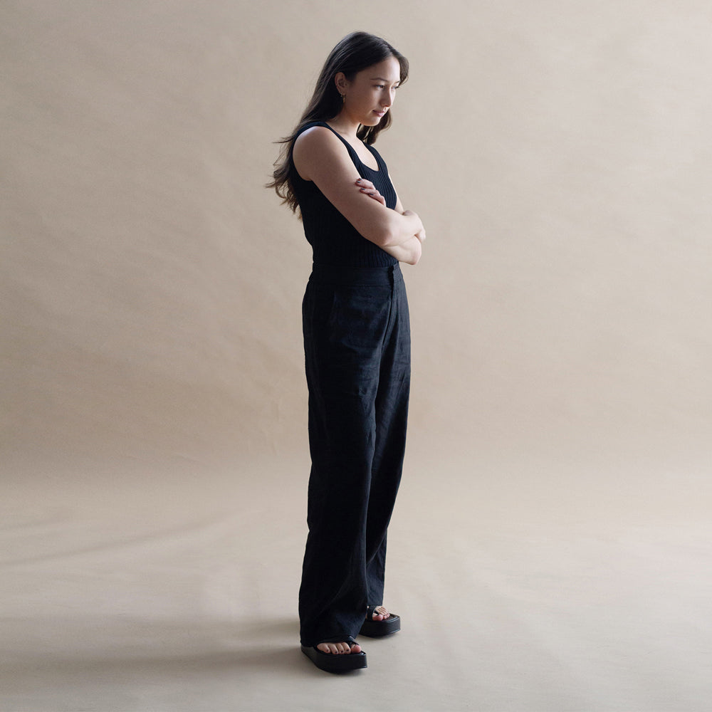 Imogen Linen Pant- Black