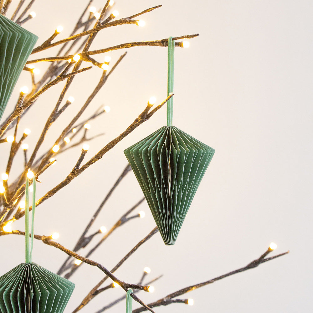 Christmas Decorations Diamond Set of 4 - Meadow Green