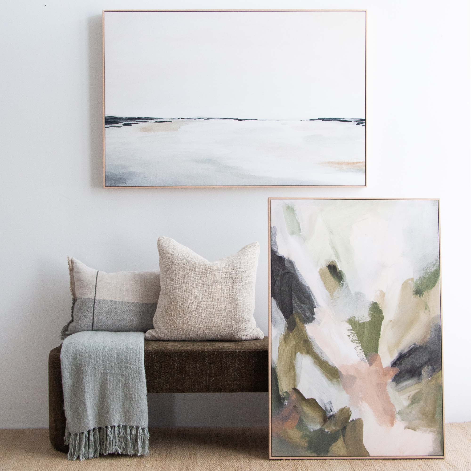 Willa Framed Green Canvas