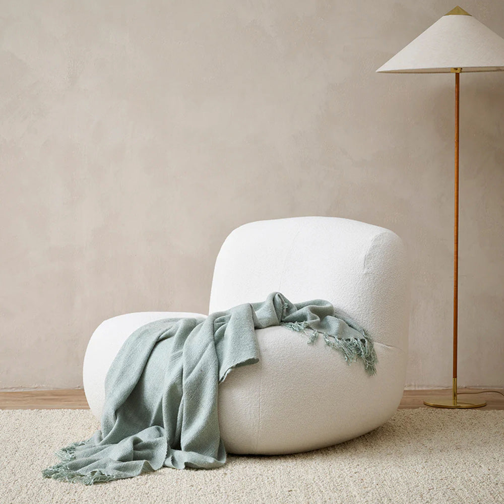 Richmond Wool Blend Throw - Glacier