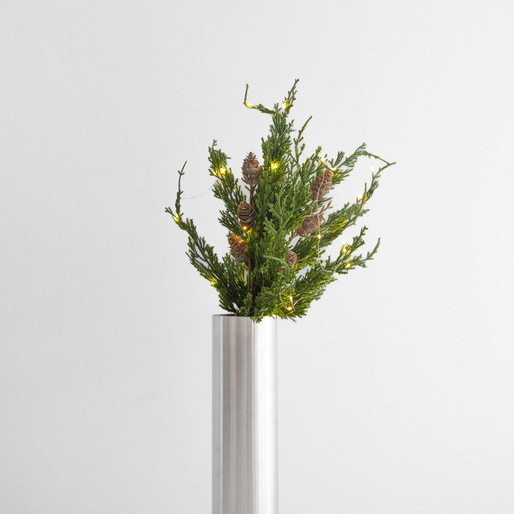 Cedar & Pinecone Branch with Lights
