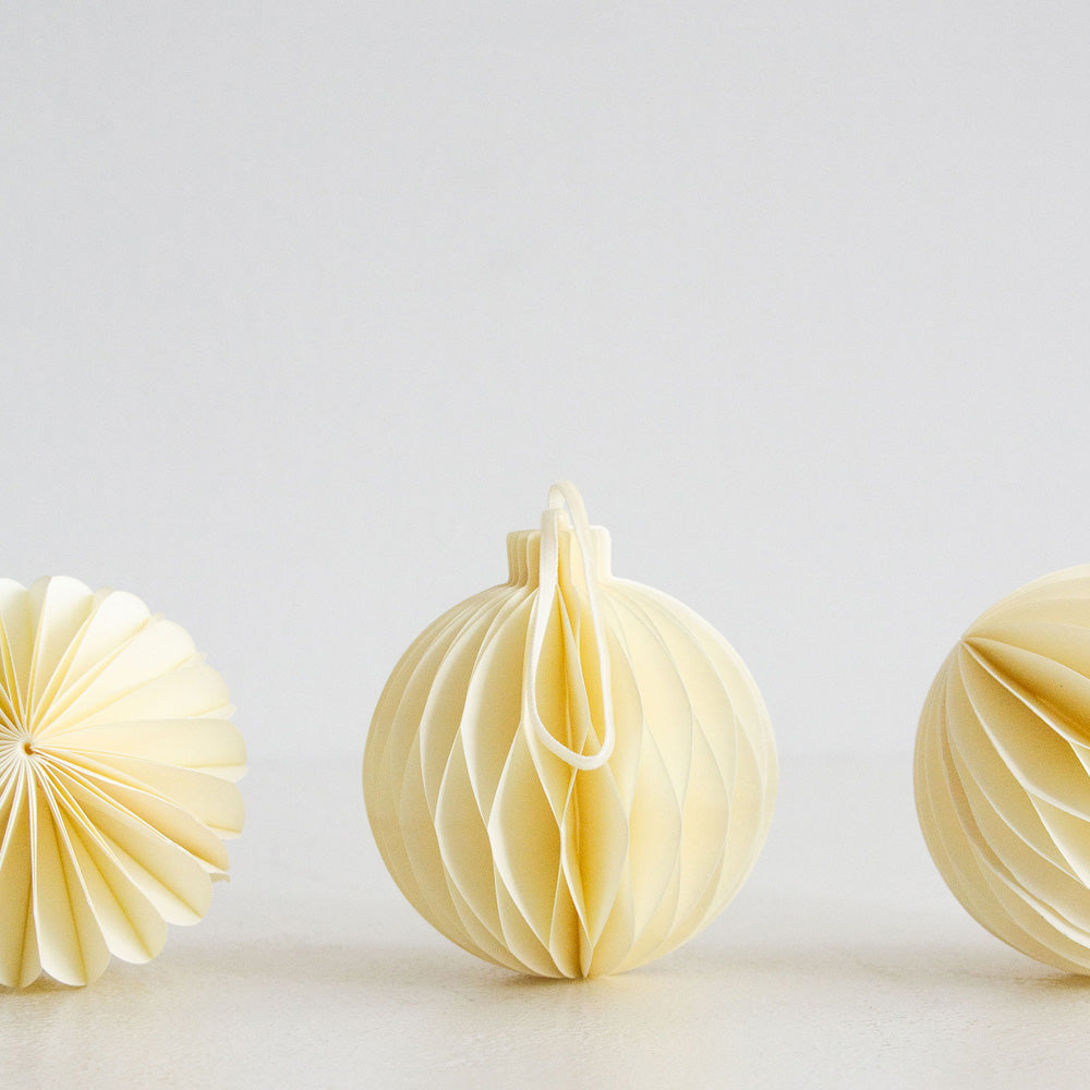 Christmas Decorations Bauble Set of 4 - Cream