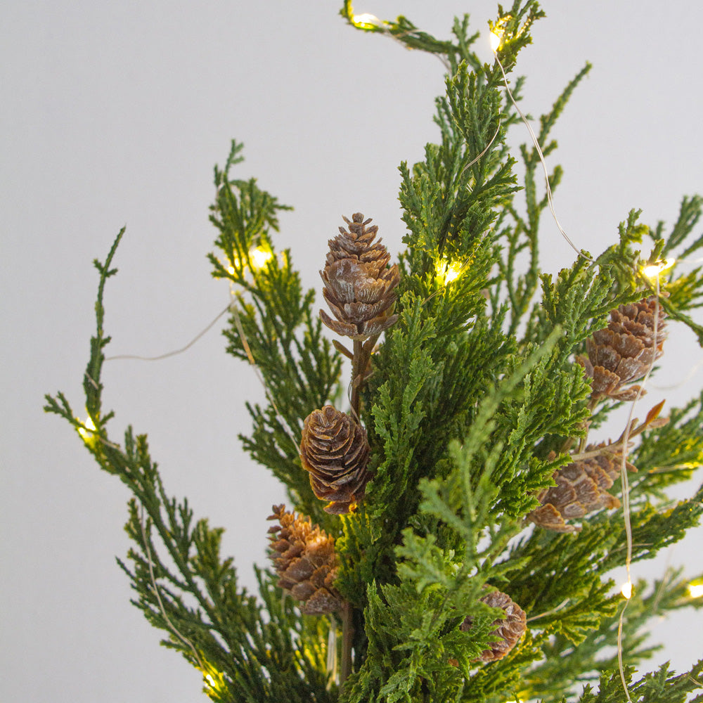 Cedar & Pinecone Branch with Lights