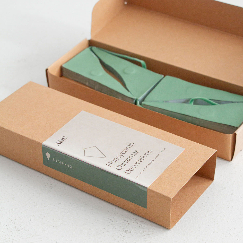 Christmas Decorations Diamond Set of 4 - Meadow Green