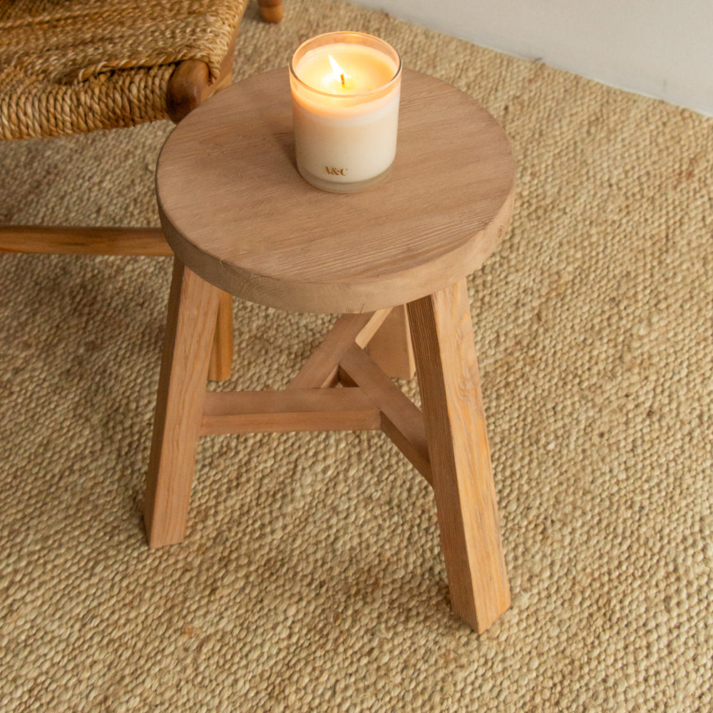 Tate Reclaimed Wood Round Stool