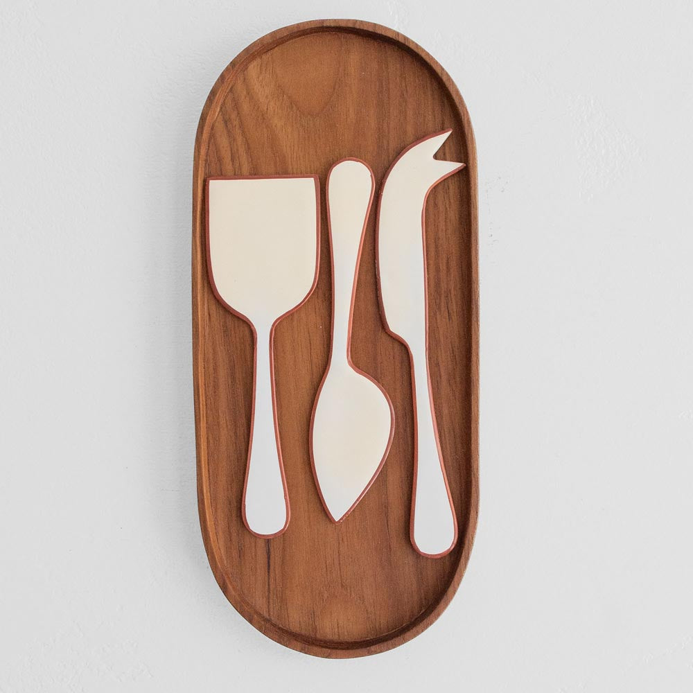 Alder Enamel Cheese Set (3 piece) - Cream