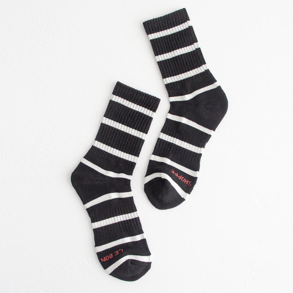 Stripe Boyfriend Socks - Black Stripe