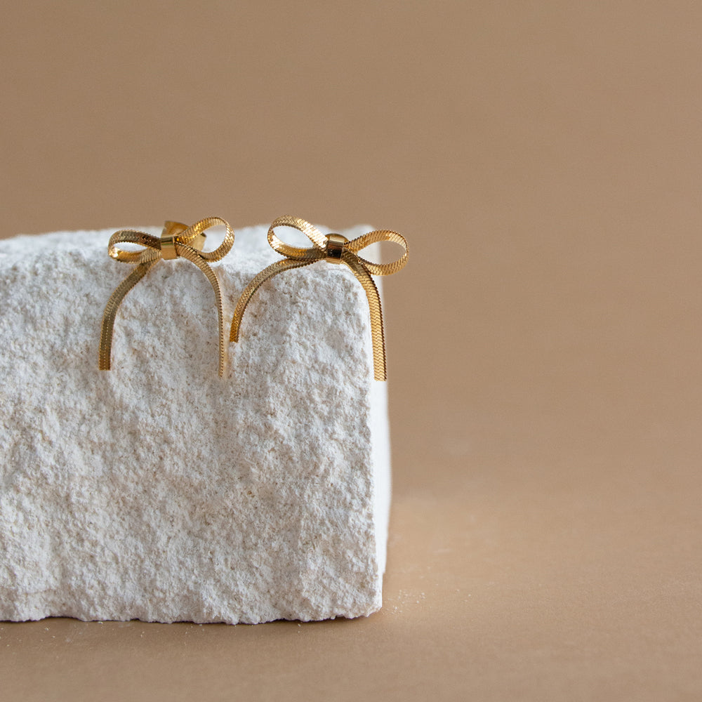 Bow Earrings - Gold