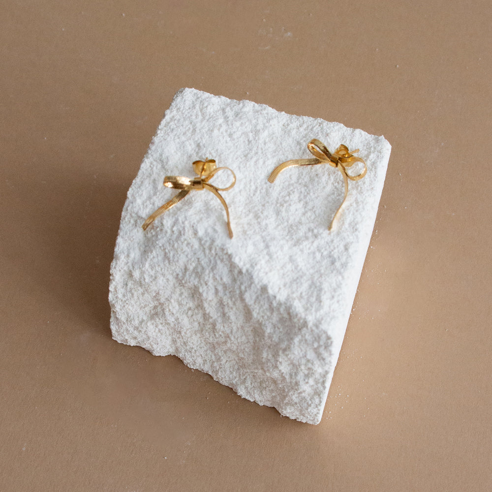 Bow Earrings - Gold