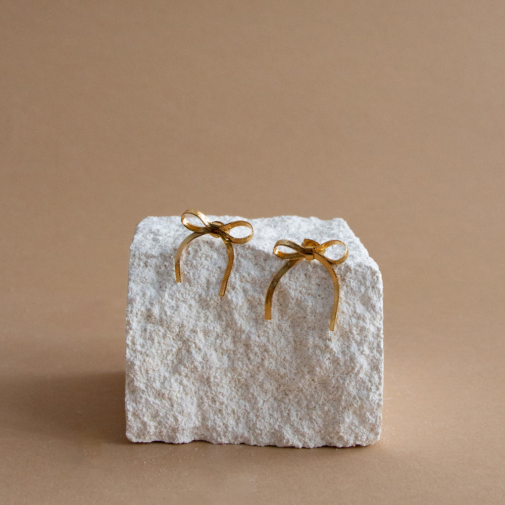 Bow Earrings - Gold