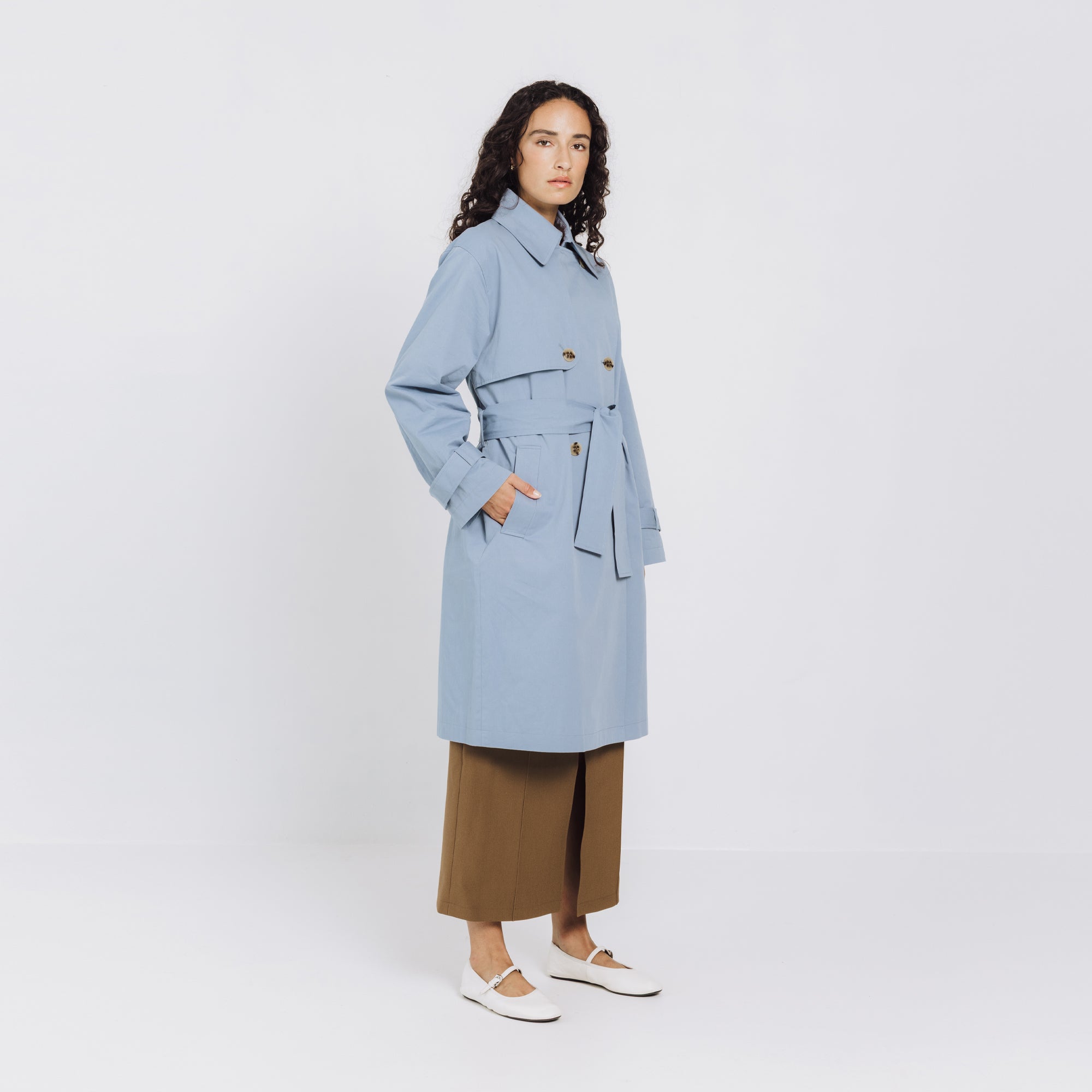 Poppy Coat - Dusty Blue