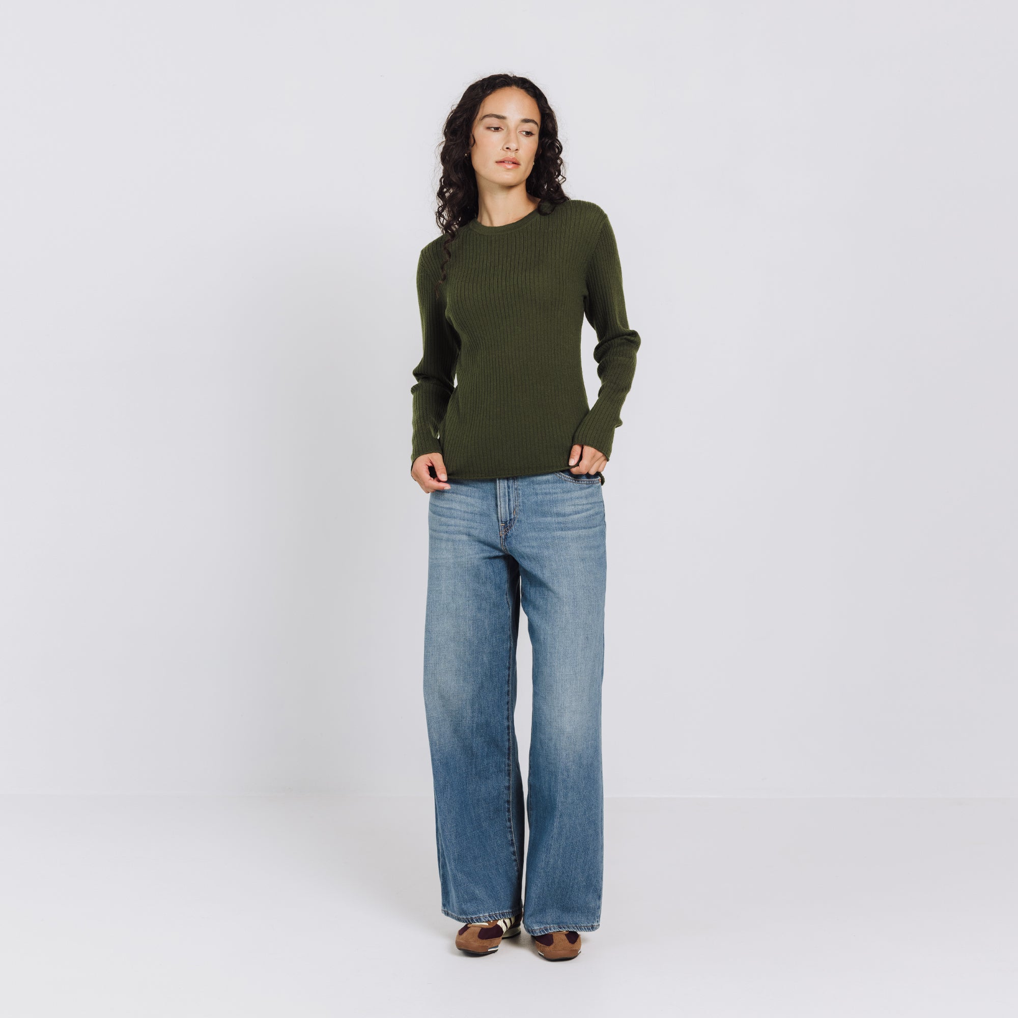 Ella Merino Crew - Olive