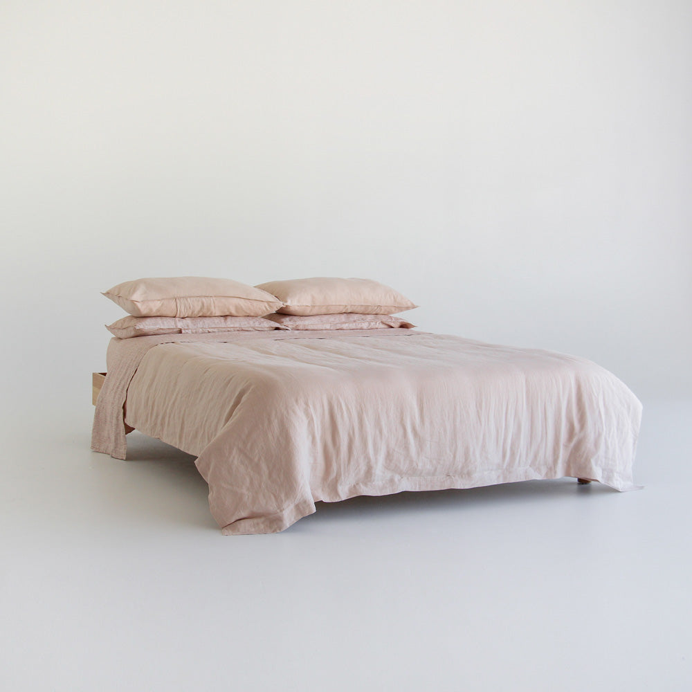 European Linen Duvet - Blush