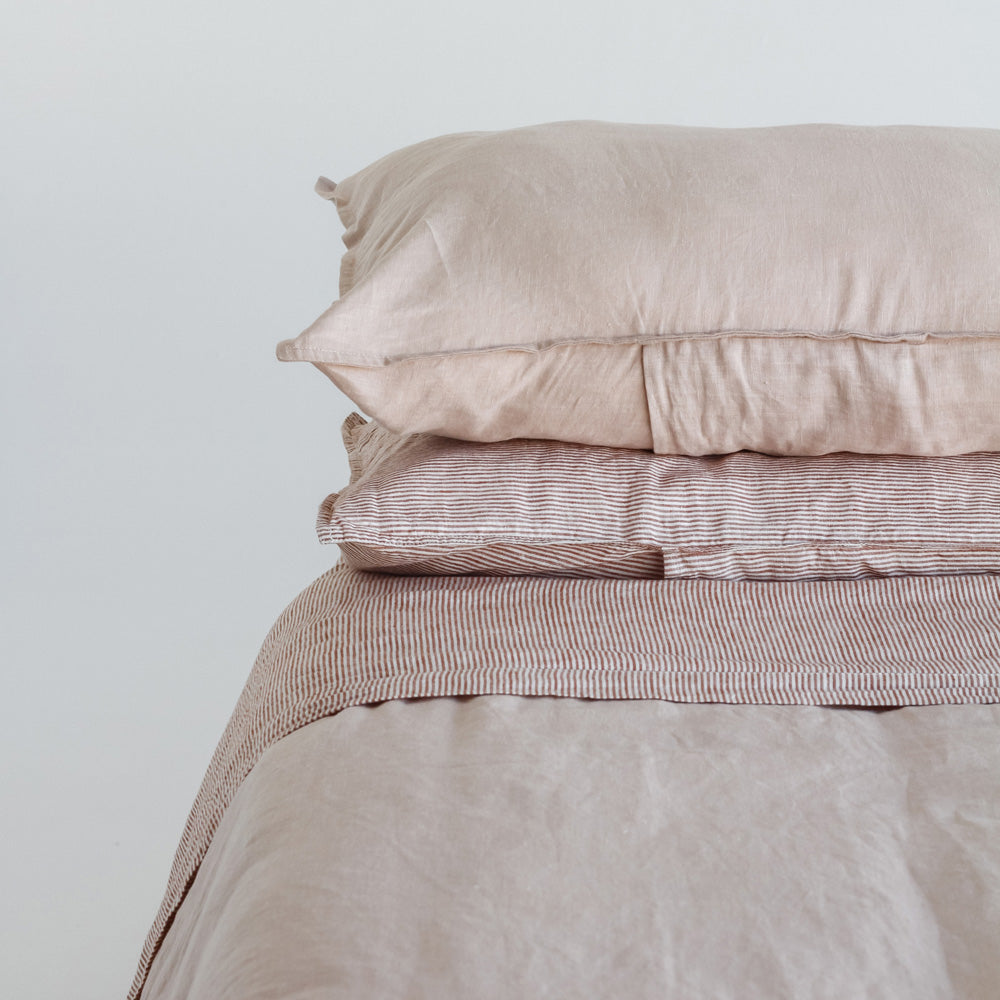 European Linen Duvet - Blush