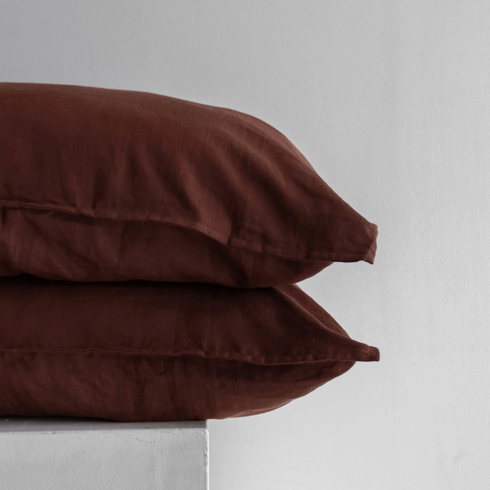 Linen Pillowcases - Cocoa