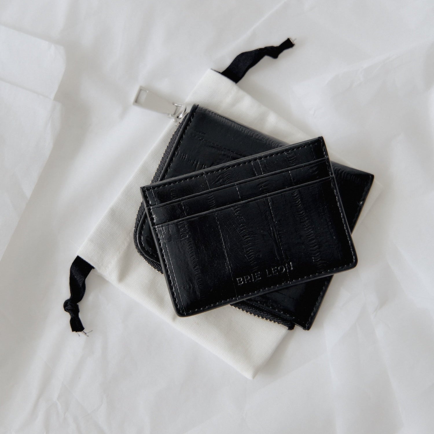 Adie Leather Card Sleeve - Ink