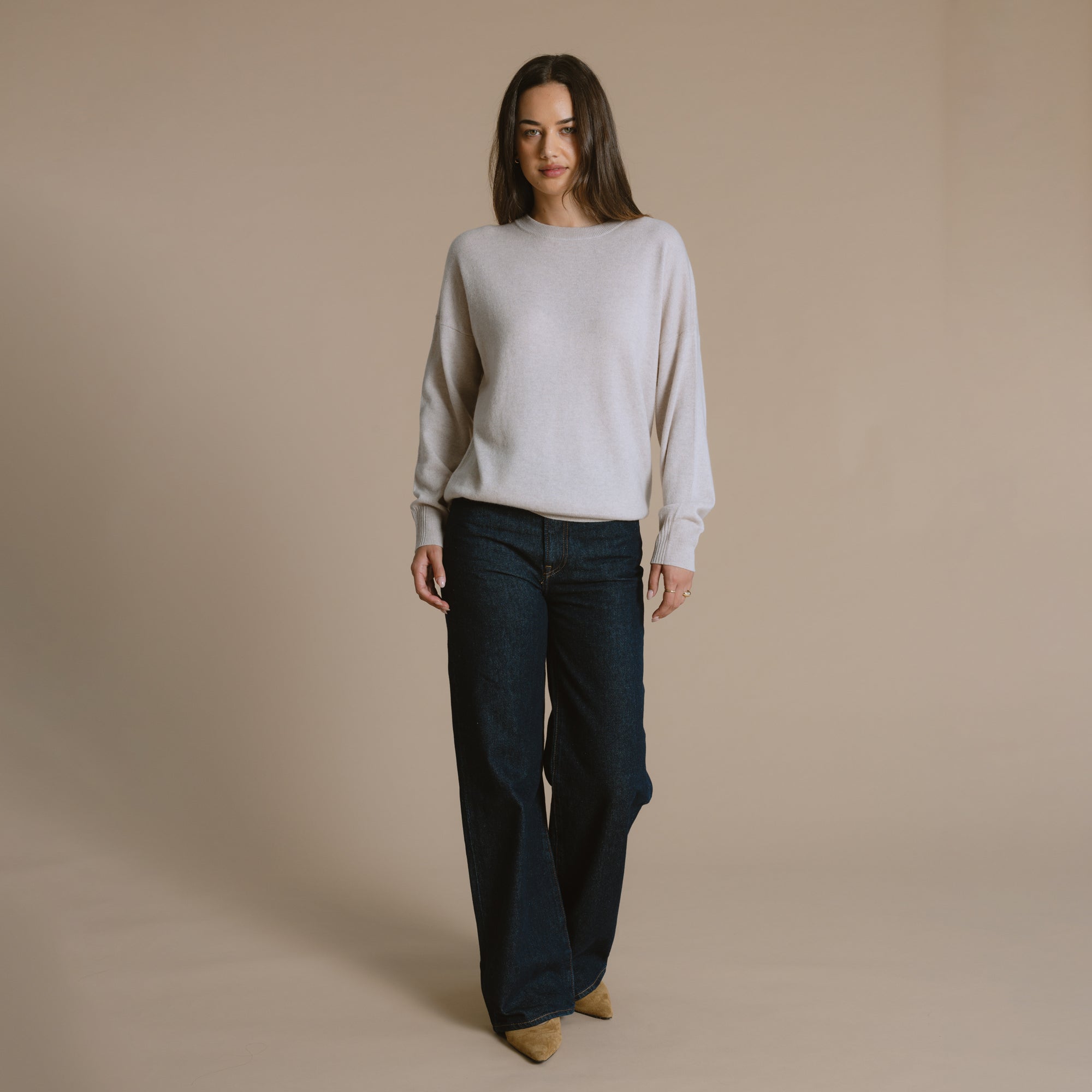 Charlie Cashmere Wool Crew - Oat