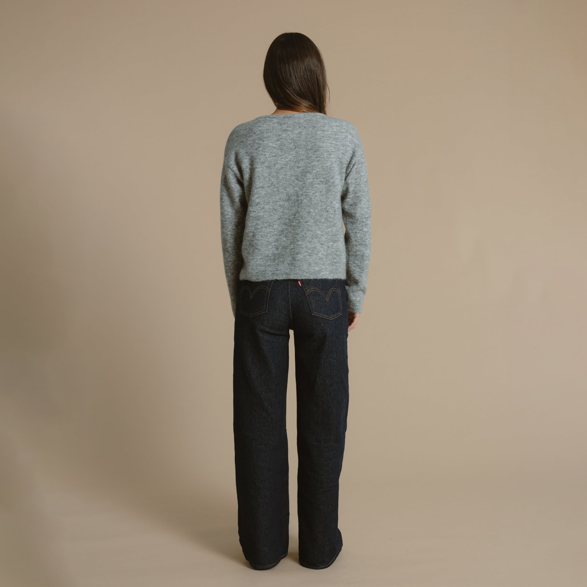 Mila Brushed Cardigan - Husky Grey