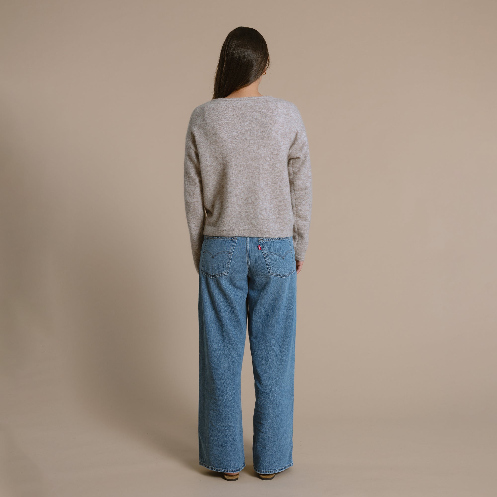 Mila Brushed Mohair Cardigan - Toast