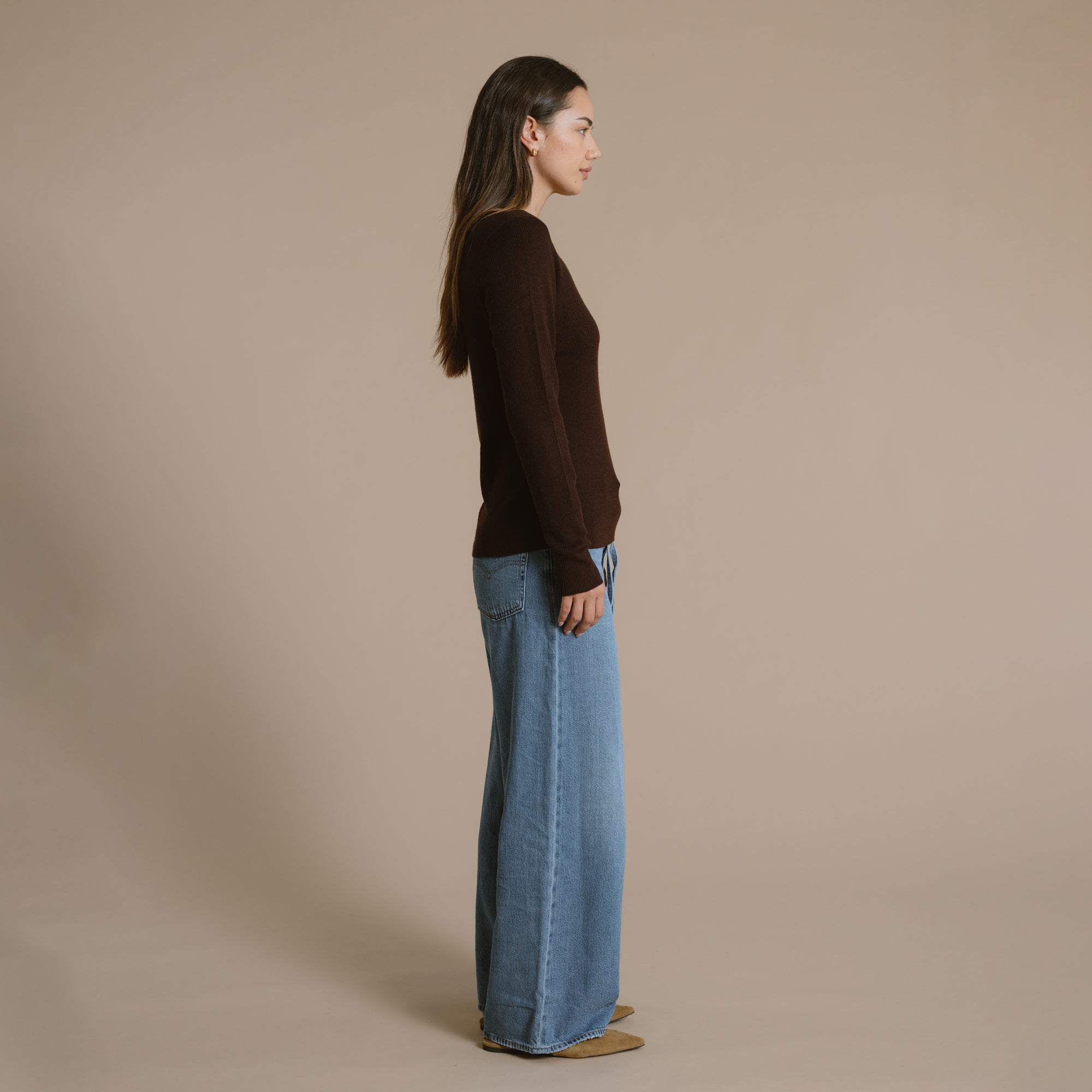 Rosie Merino Crew - Chocolate