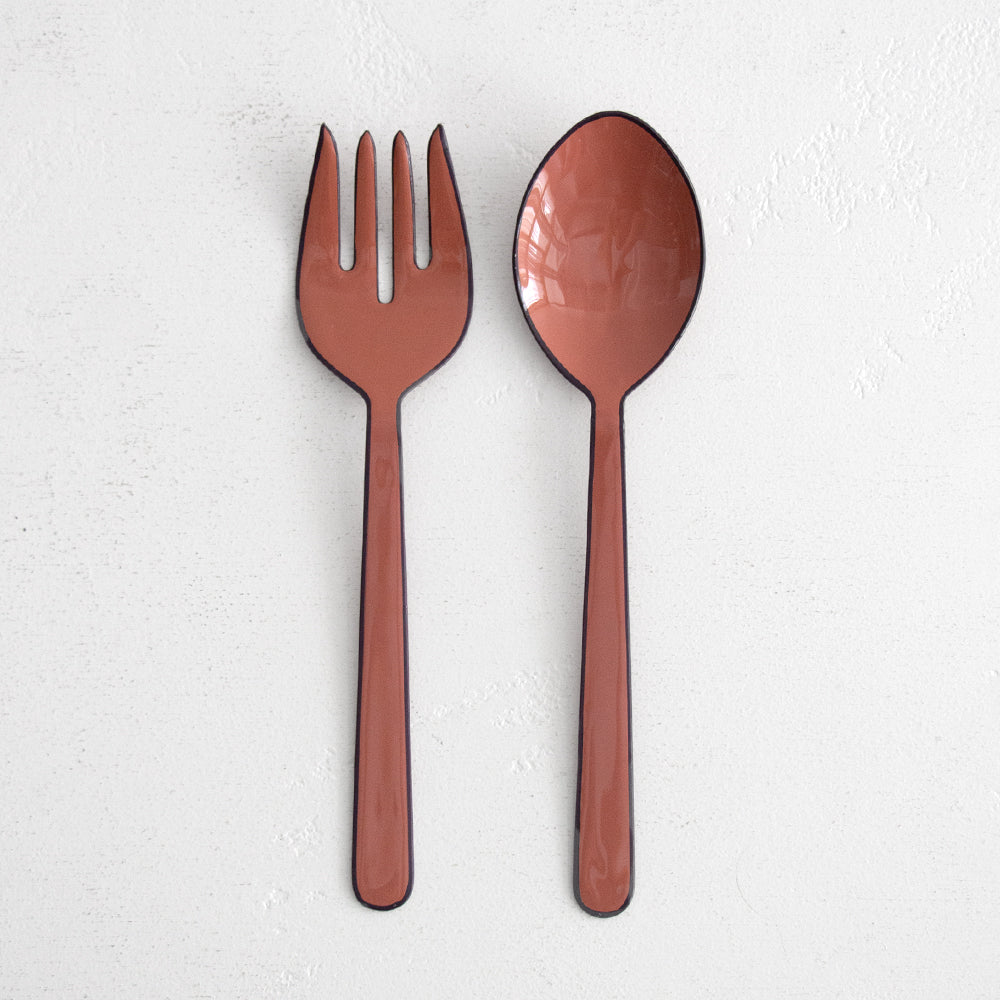 Alder Enamel Salad Servers - Pepperberry