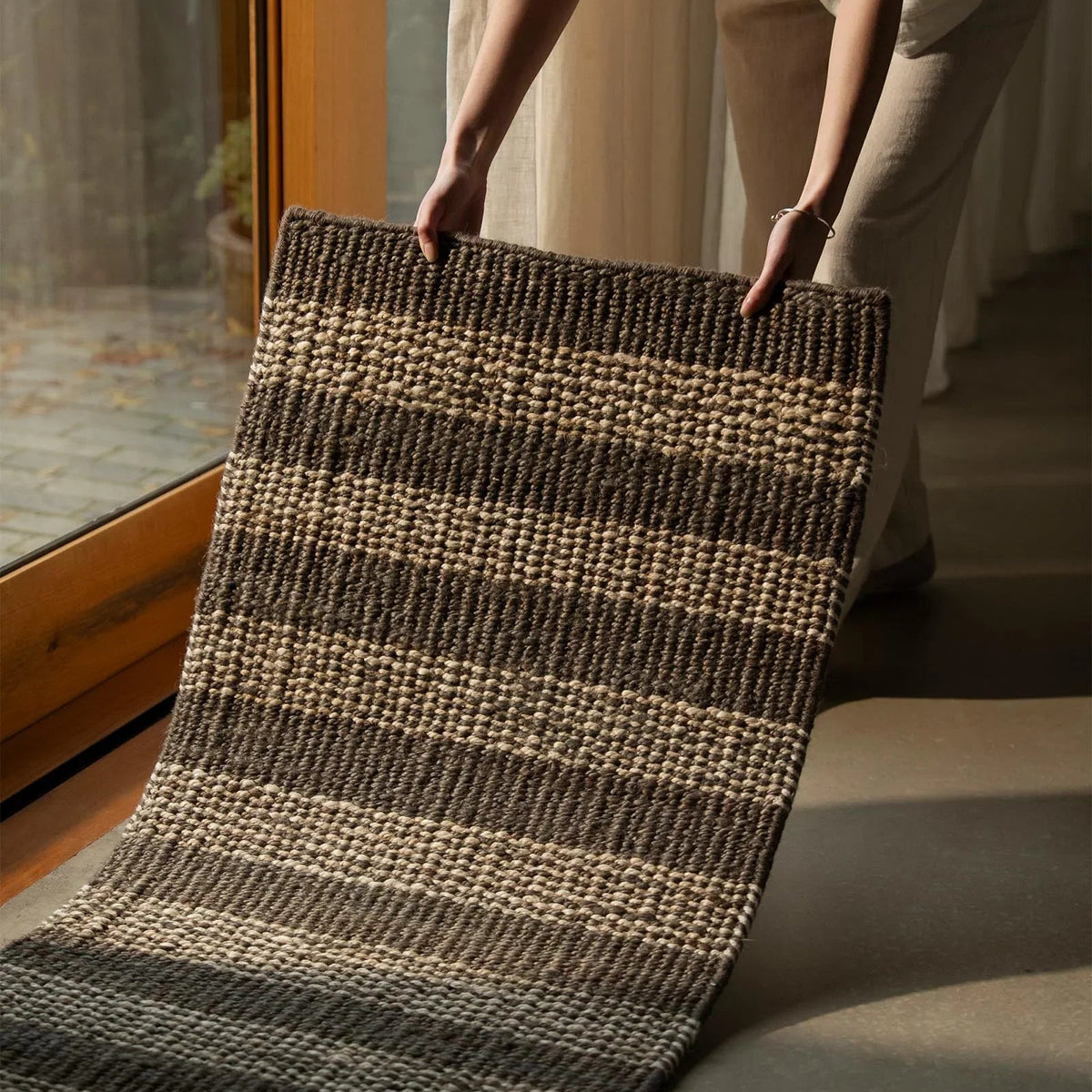 Arden Entrance Mat - Coal Stripe