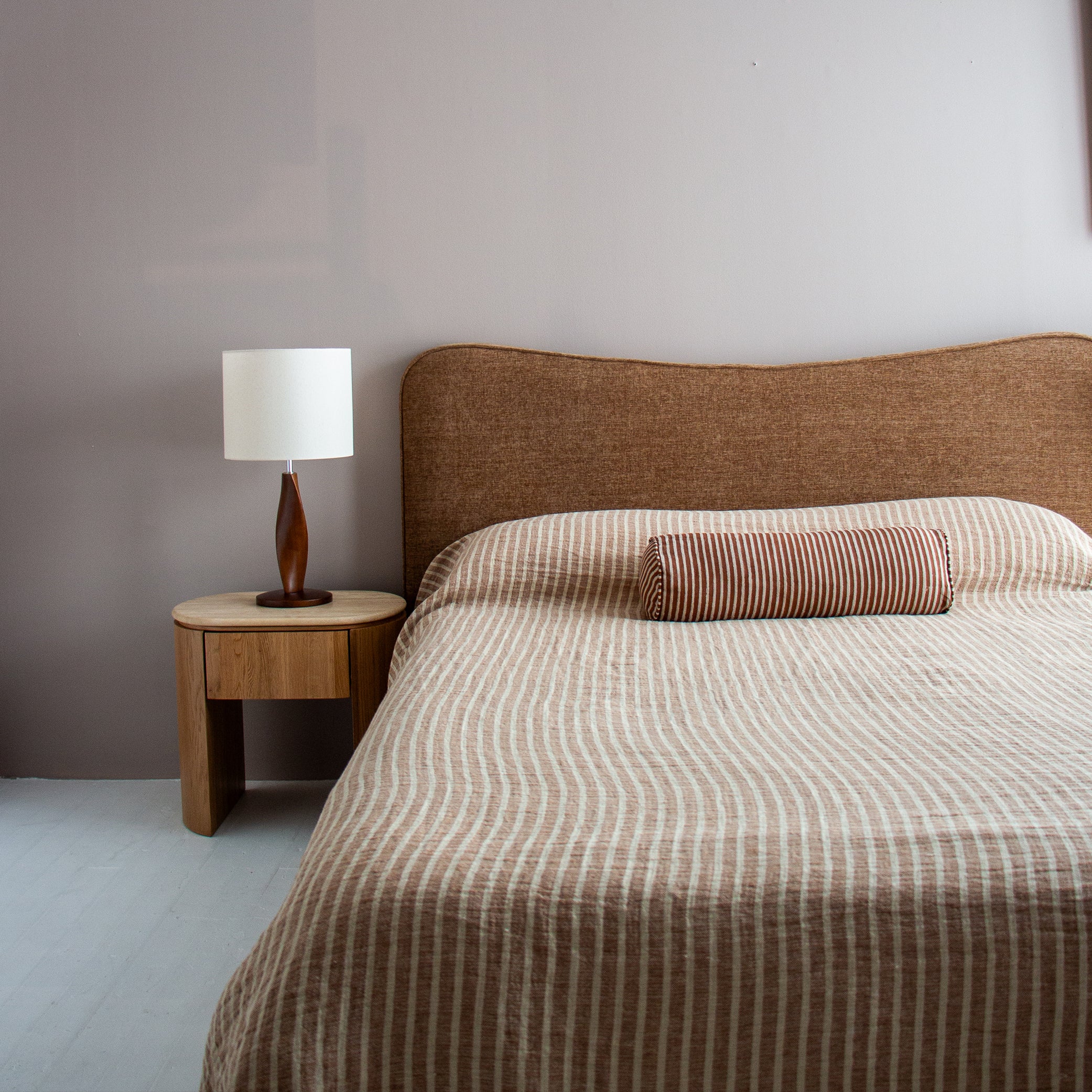 Ava Stripe Toffee Bedcover