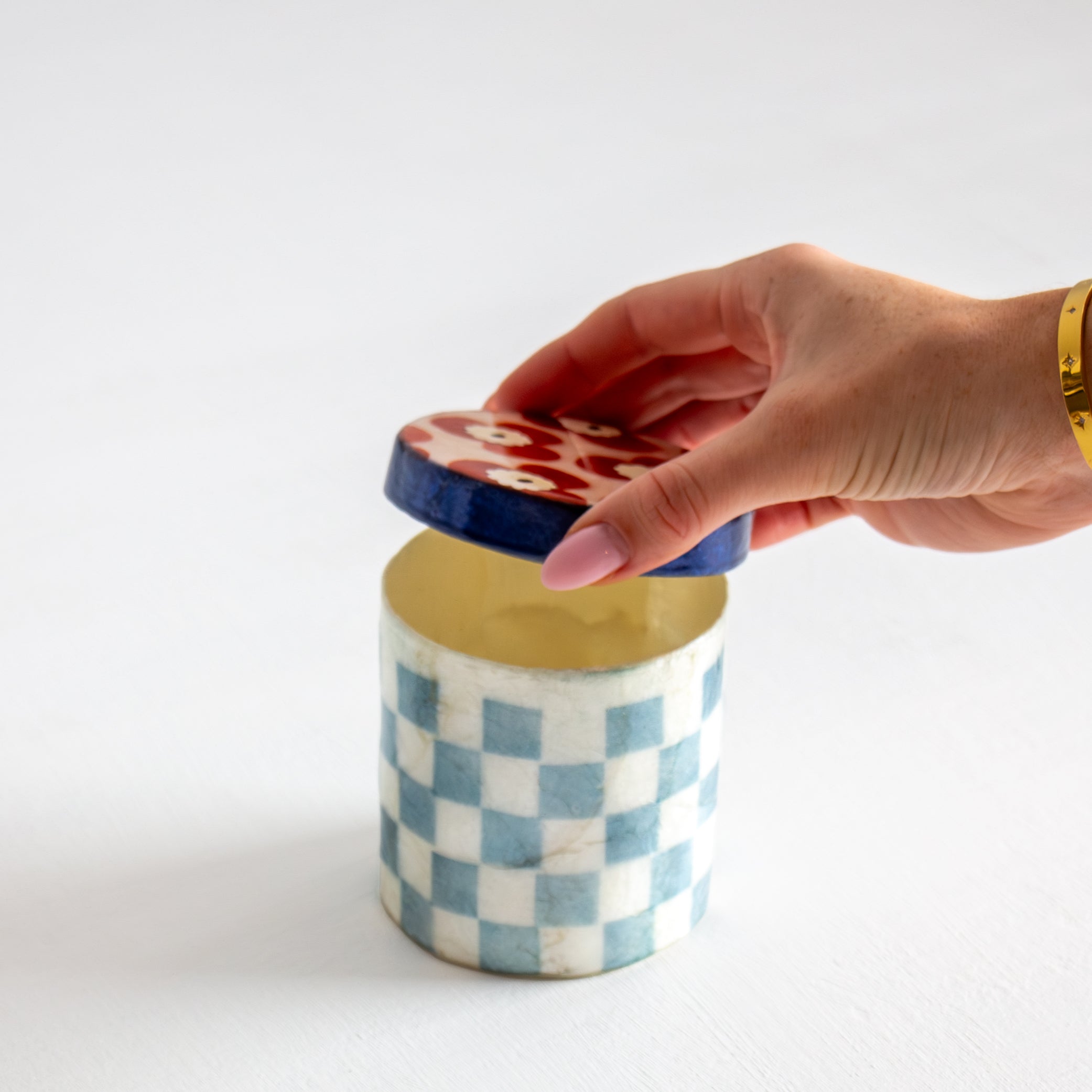 Paradis Blue Checkered Box - Medium