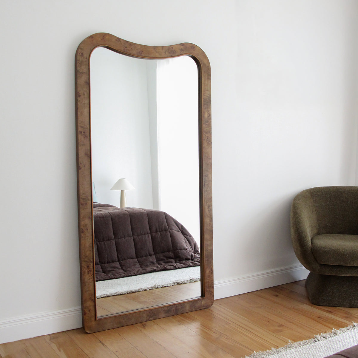 Burl Saddle Full Length Mirror