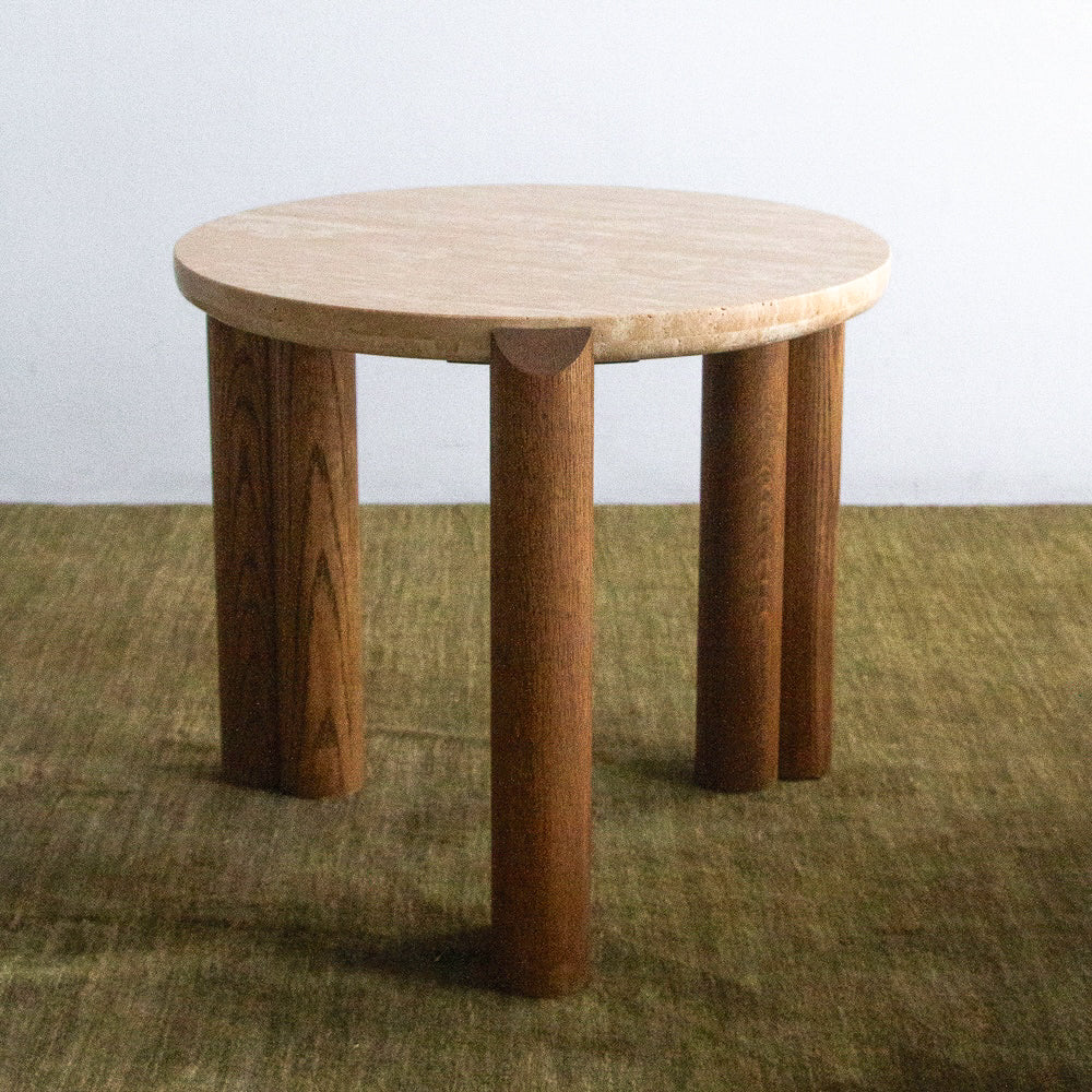 Cain Travertine Side Table