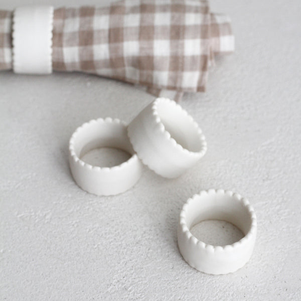 Ceramic Napkin Ring Set of 4