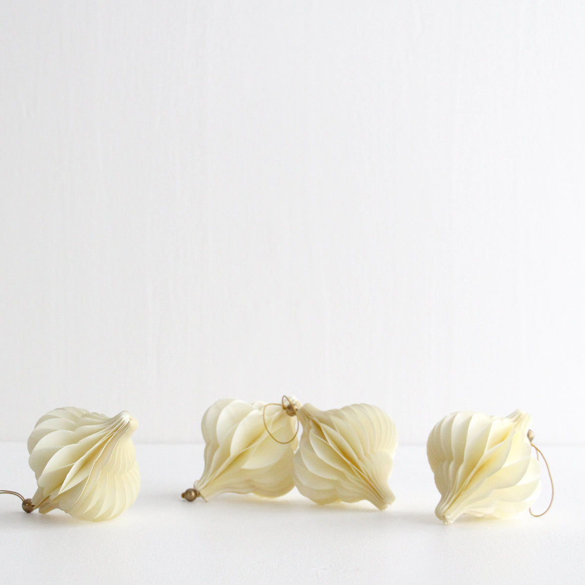 Christmas Decoration Lantern Set of 4 - Cream