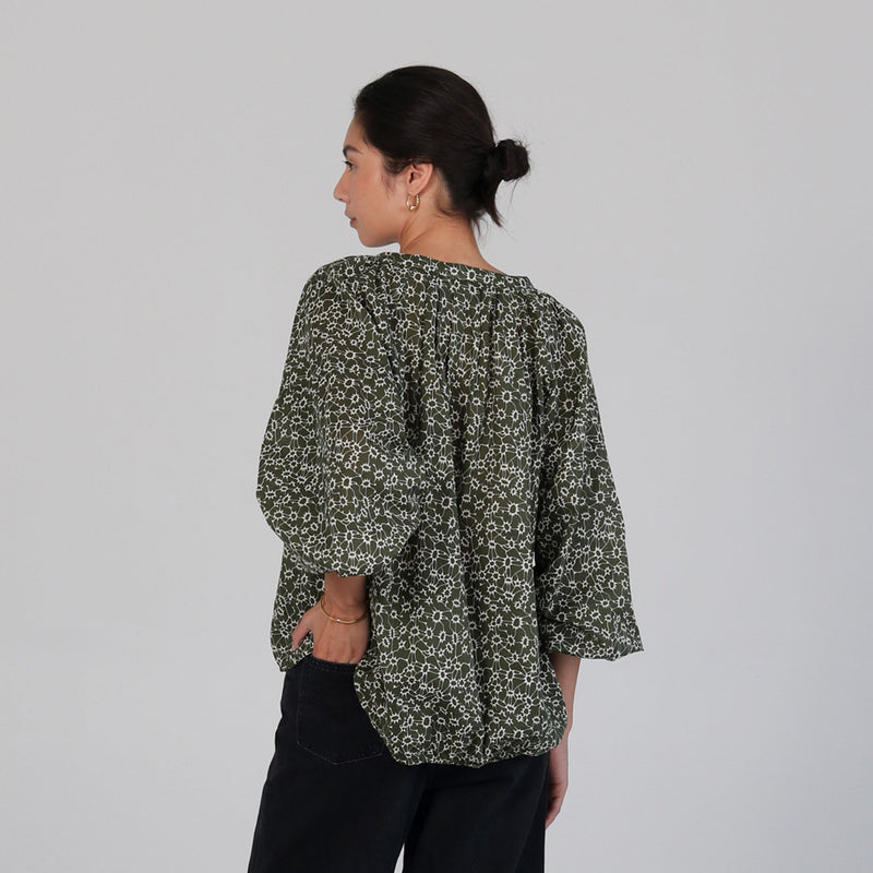 Cleo Blouse - Forest Print