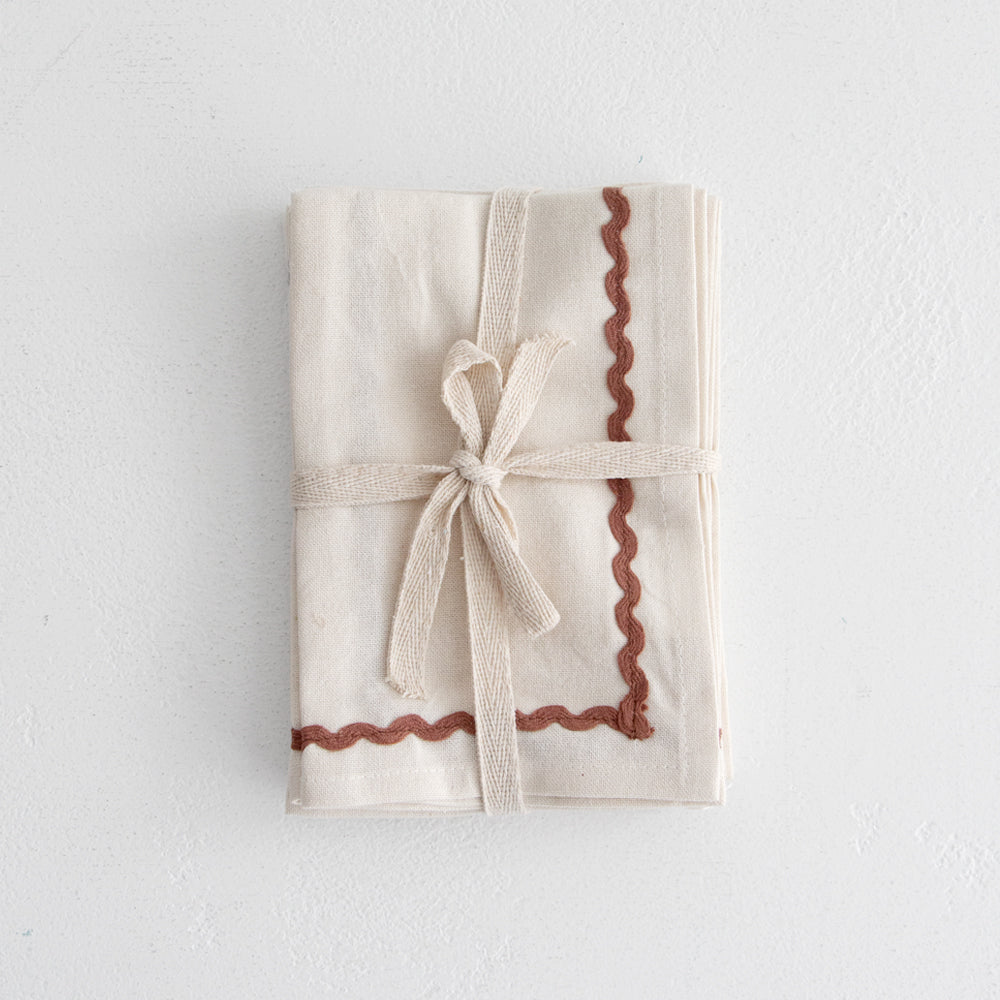 Cotton Napkins - Ivory/Russet