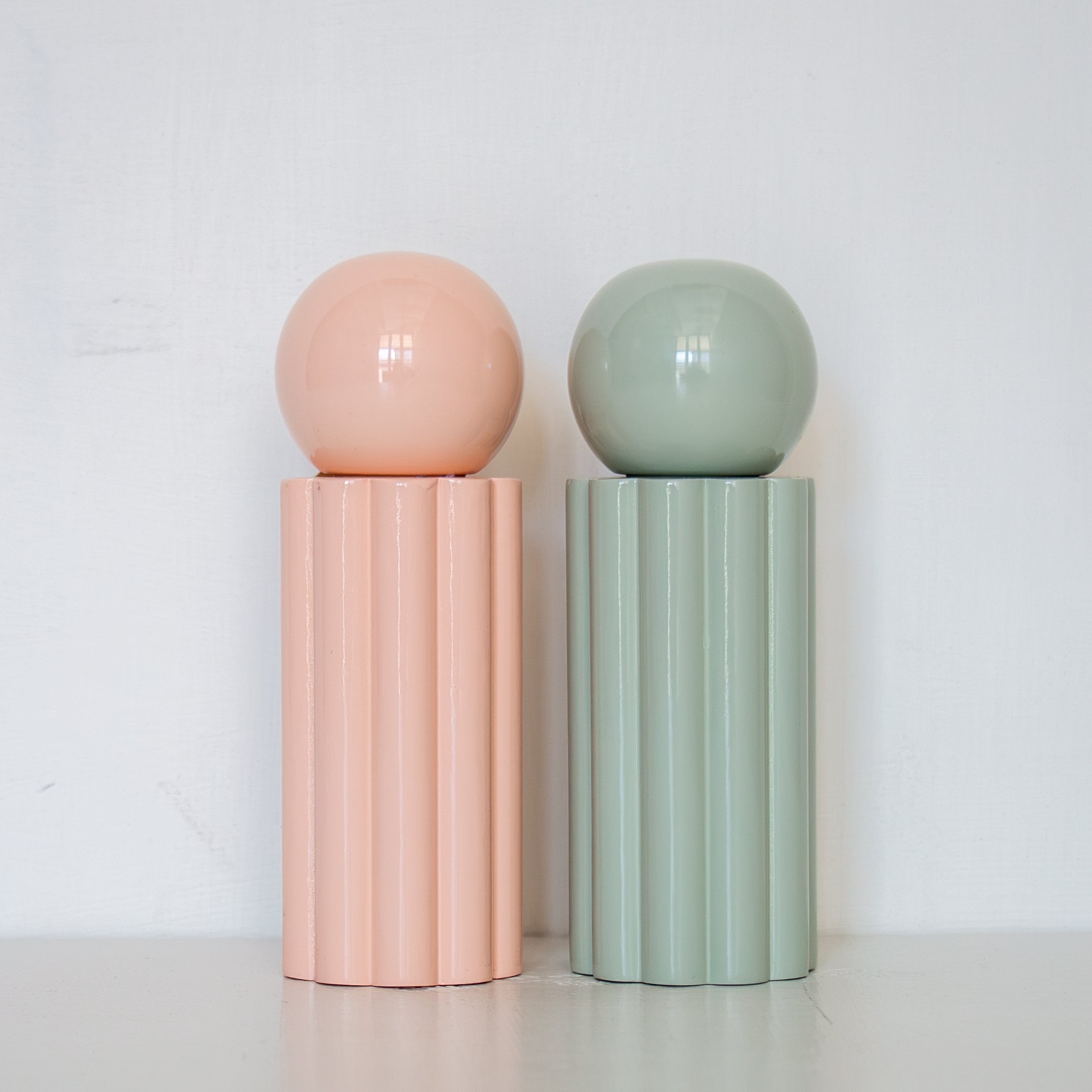 Flute Wooden Salt & Pepper Grinder - Seafoam