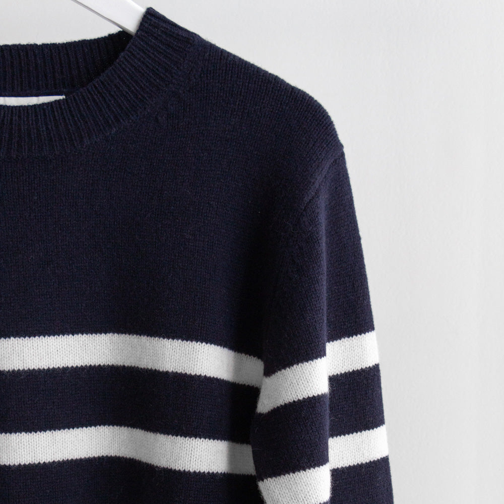 Emily Stripe Crew - Navy