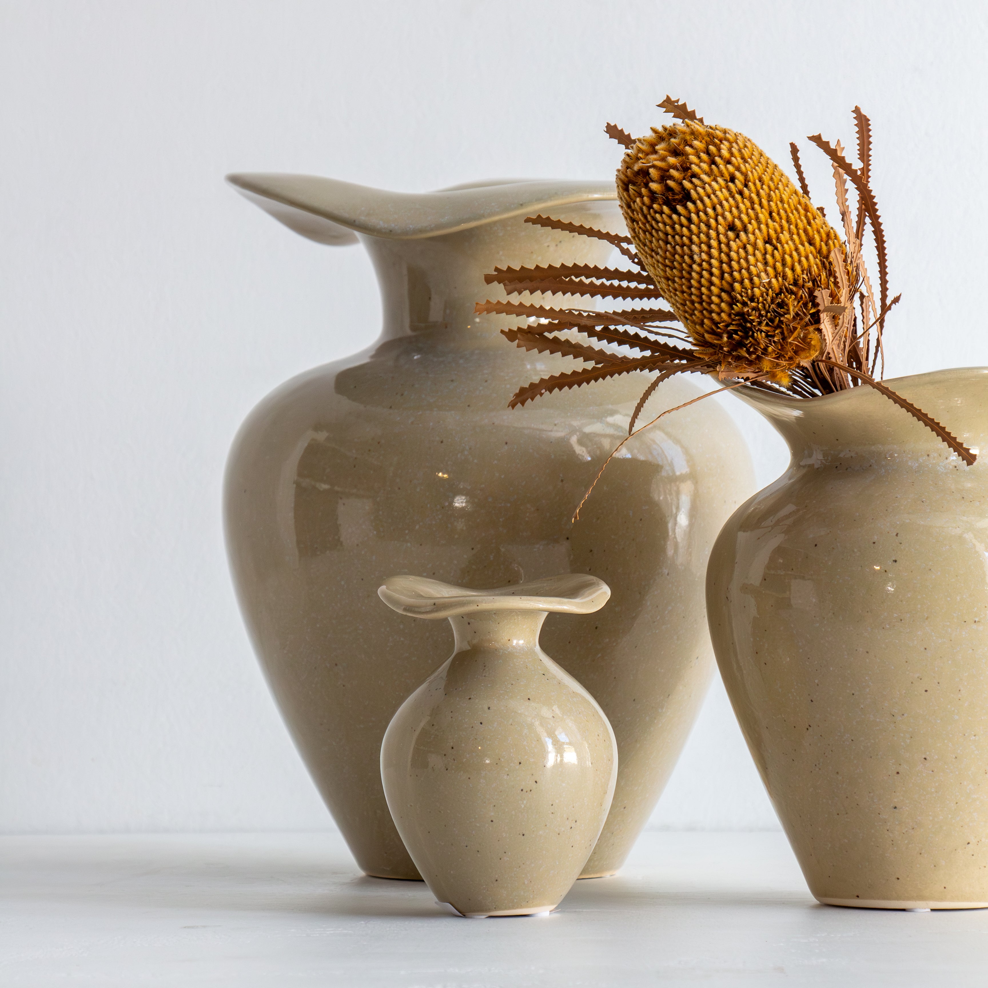 Florentina Vase - Mini, Glossy Beige