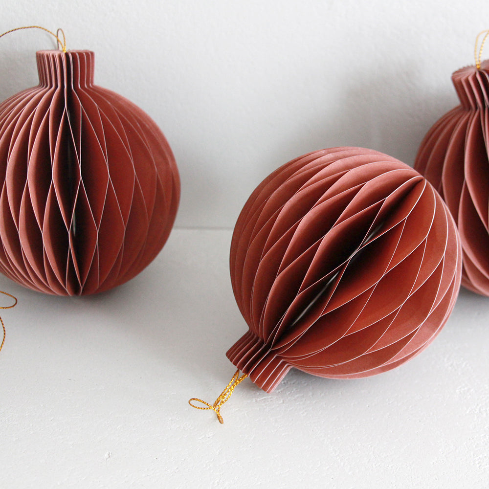 Paper Christmas Bauble - Terracotta