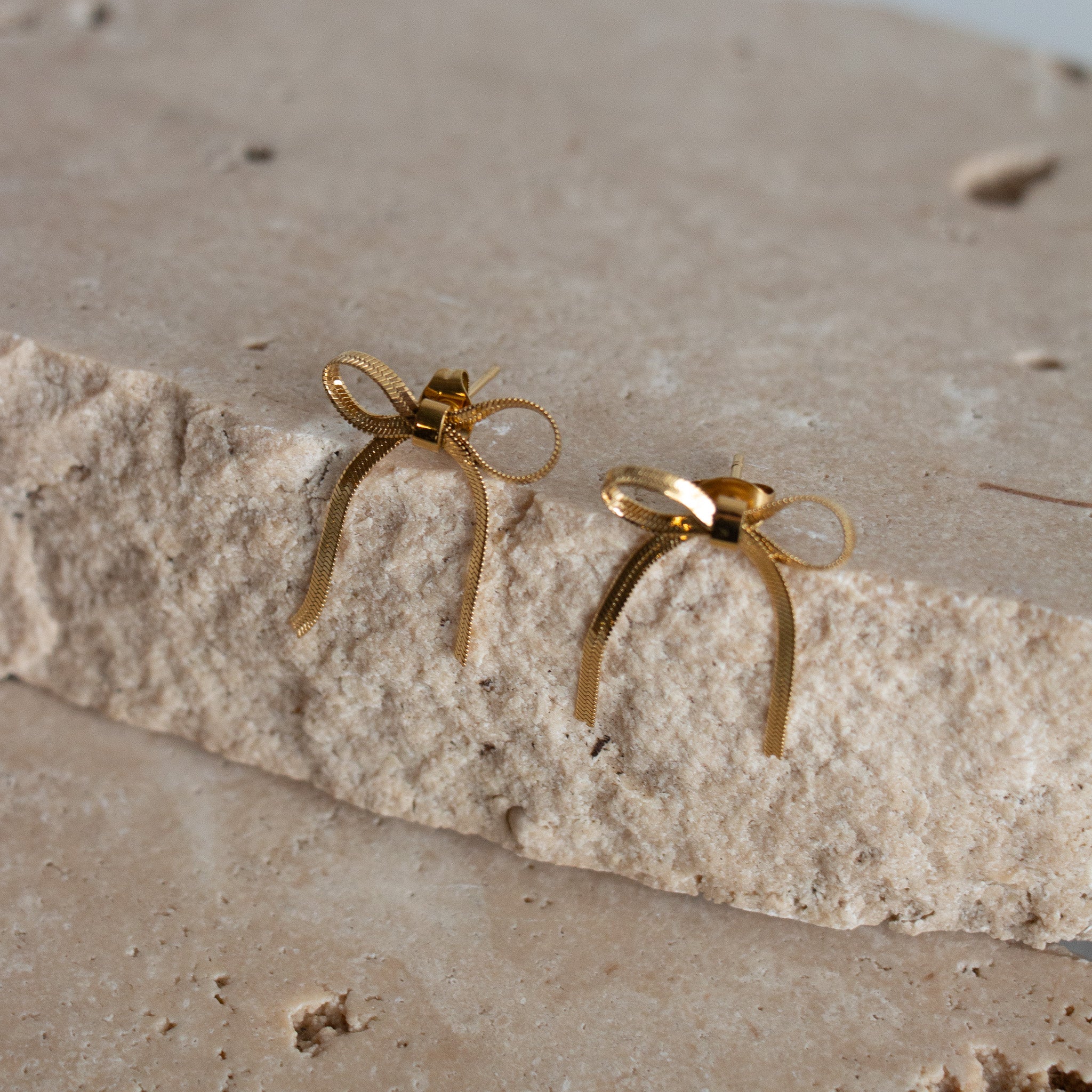 Bow Earrings - Gold